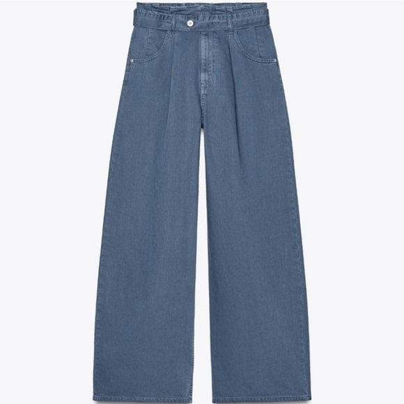 Zara Denim - Zara Wide-Leg Paperbag Trousers
